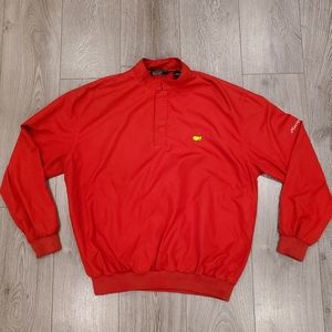 Masters Collection 1/4 Snap Windbreaker Golf Pullover Jacket Size Medium Red VGC
